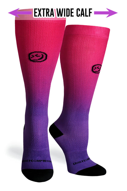 Crazy Compression Ombré Pink Purple - (Standard & Extra Wide)