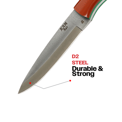Kam Knife - B40 - Red and Brown Handle - Fixed Blade