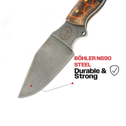 Kam Knife - Z9 - Orange G Micarta Black Handle - Fixed Blade