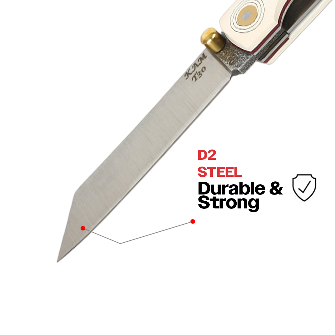 Kam Knife – T30 - Katsu White Handle - Pocket Knife