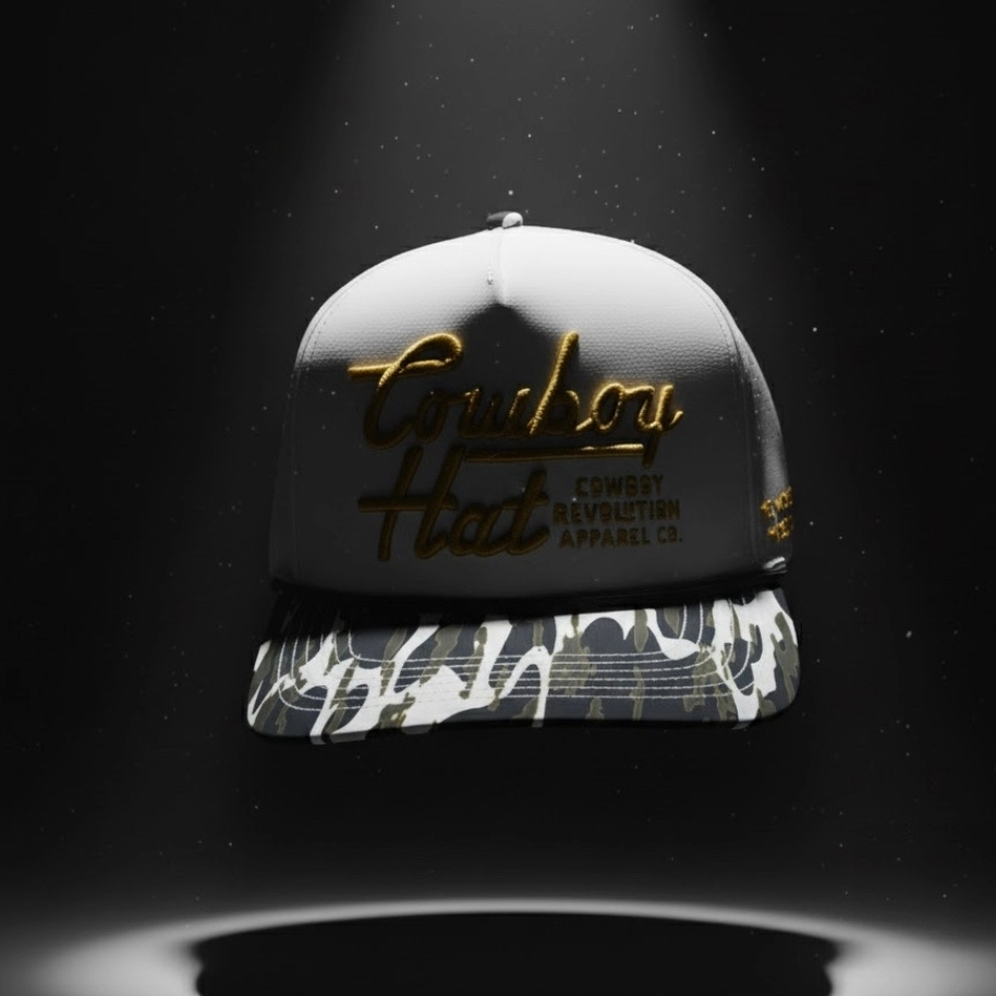 Cowboy Revolution Atakapa Flatline - NOLA White “Cowboy Hat”