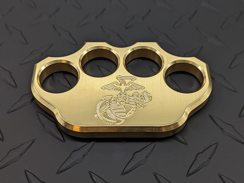 Milspin 3/4lb Brass Knuckle Marine Corps EGA Solid Brass Paperweight