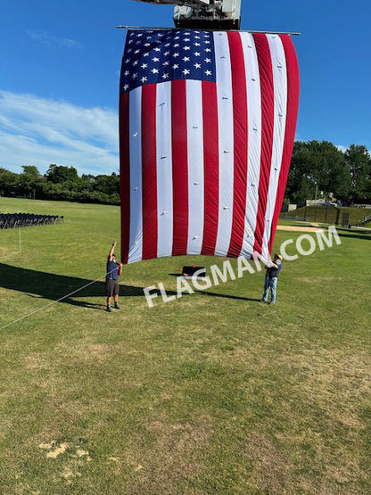 Flagman of America Polyester American Flag with Wind Slits for Hanging on Fire Trucks & Cranes *Made in USA*