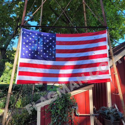 Flagman of America Polyester American Flag with Wind Slits for Hanging on Fire Trucks & Cranes *Made in USA*
