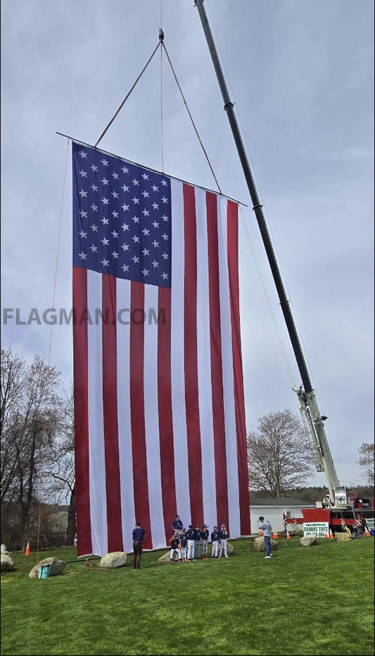 Flagman of America Polyester American Flag with Wind Slits for Hanging on Fire Trucks & Cranes *Made in USA*