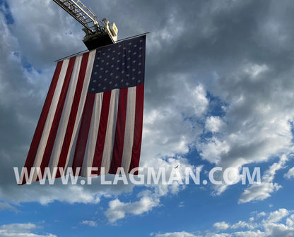 Flagman of America Polyester American Flag with Wind Slits for Hanging on Fire Trucks & Cranes *Made in USA*