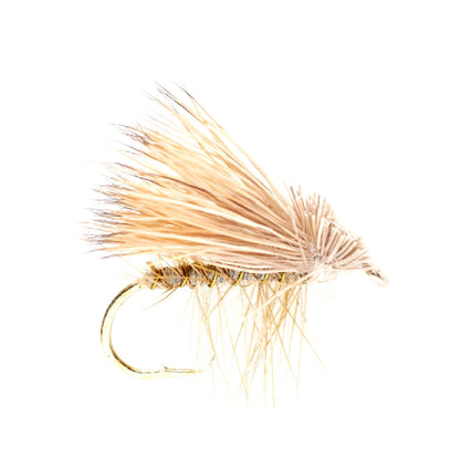 The Fly Fishing Place Barbless Yellow Elk Hair Caddis Classic Trout Dry Flies 6 Flies Size 14