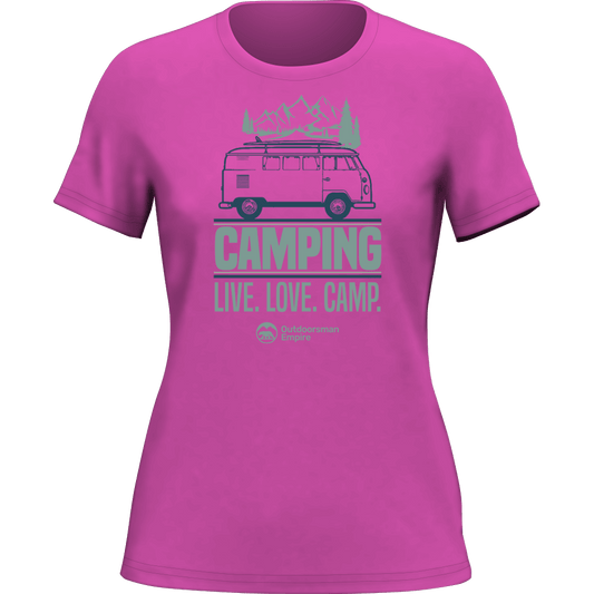 Outdoorzees Camping Live Love Camp T-Shirt for Women