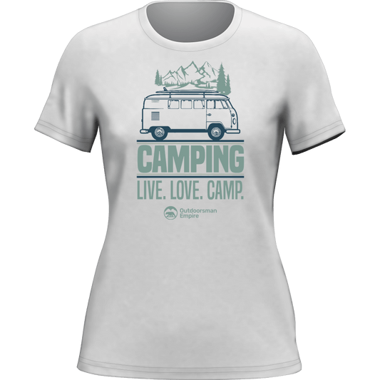 Outdoorzees Camping Live Love Camp T-Shirt for Women