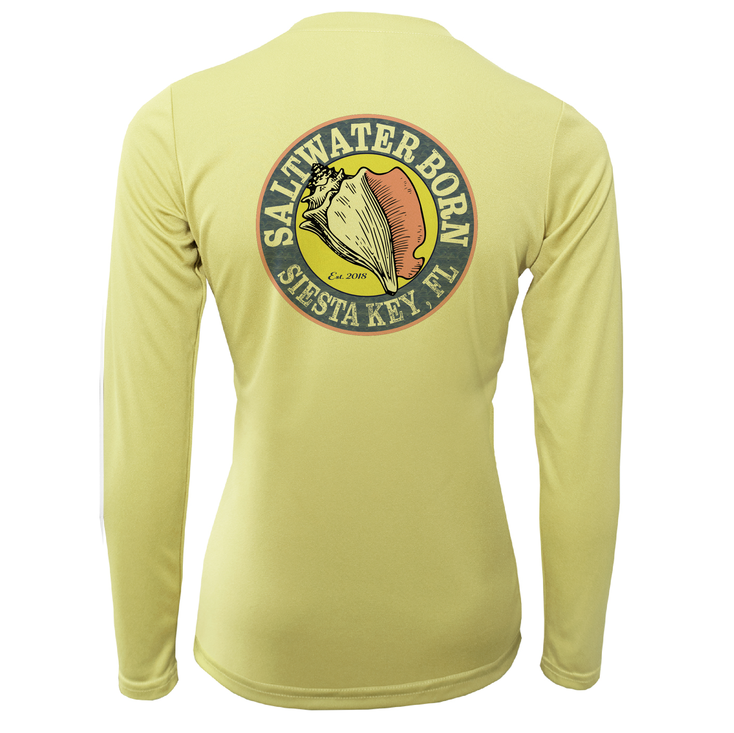 Saltwater Born Siesta Key Saltwater Born Linear Logo Long Sleeve UPF 50+ Dry-Fit Shirt