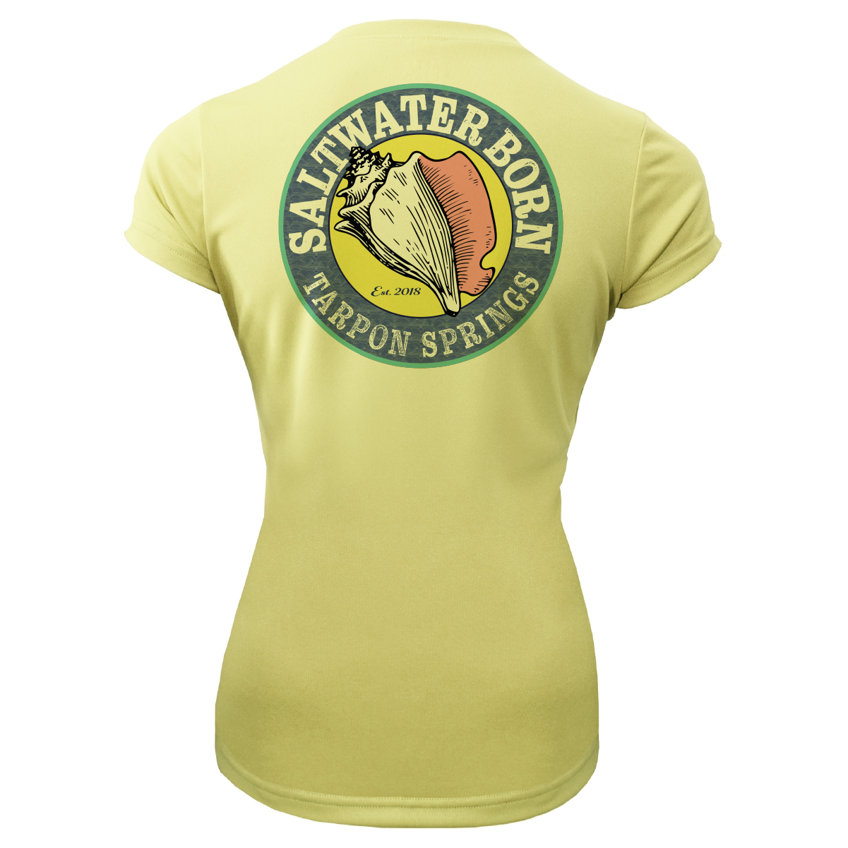 Saltwater Born Tarpon Springs Florida Girl Women's Short Sleeve UPF 50+ Dry-Fit Shirt