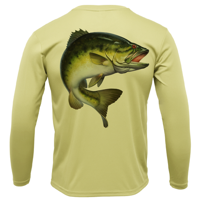 Saltwater Born Marietta, GA Freshwater Born Largemouth Bass Men's Long Sleeve UPF 50+ Dry-Fit Shirt
