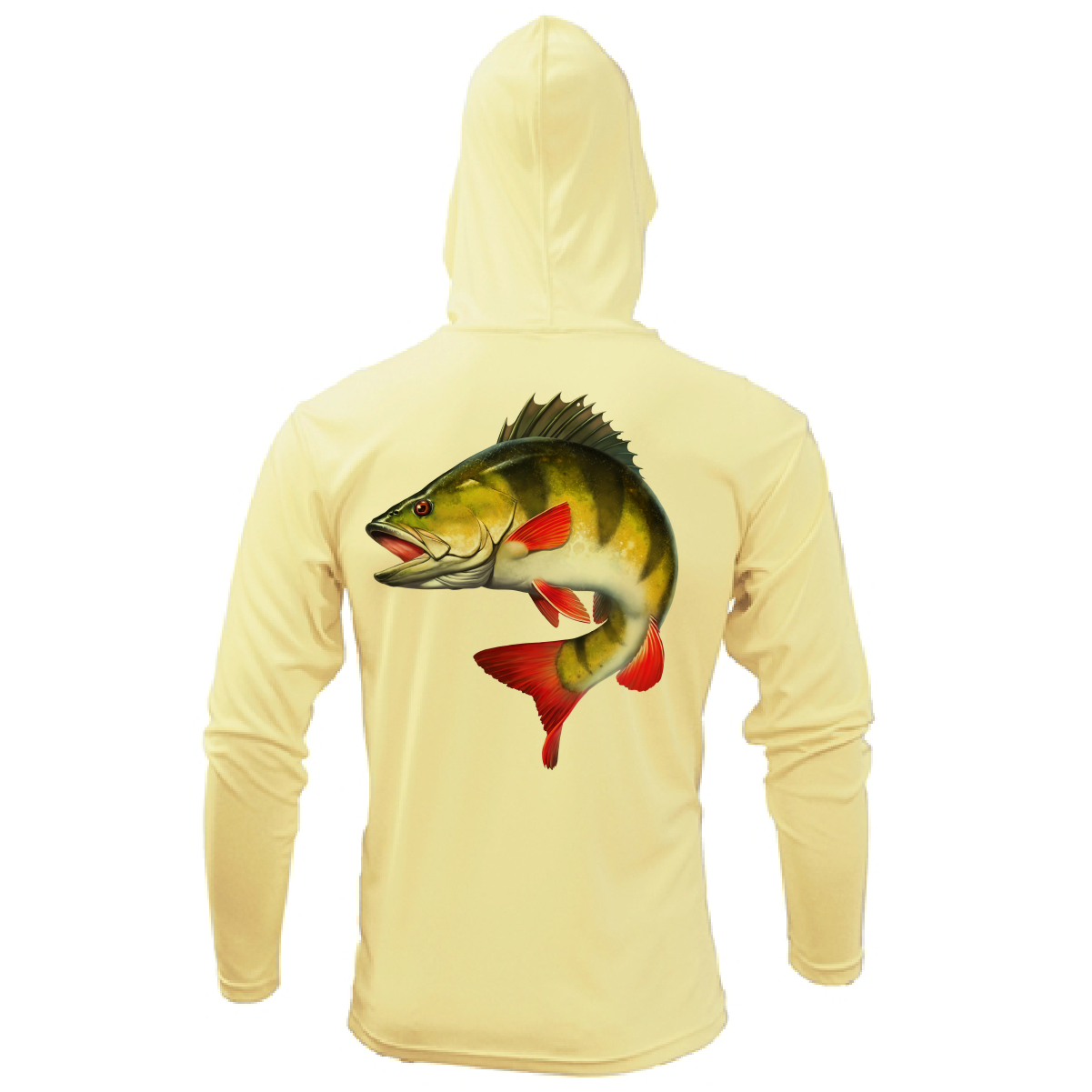 Saltwater Born Michigan Freshwater Born Perch Men's Long Sleeve UPF 50+ Dry-Fit Hoodie