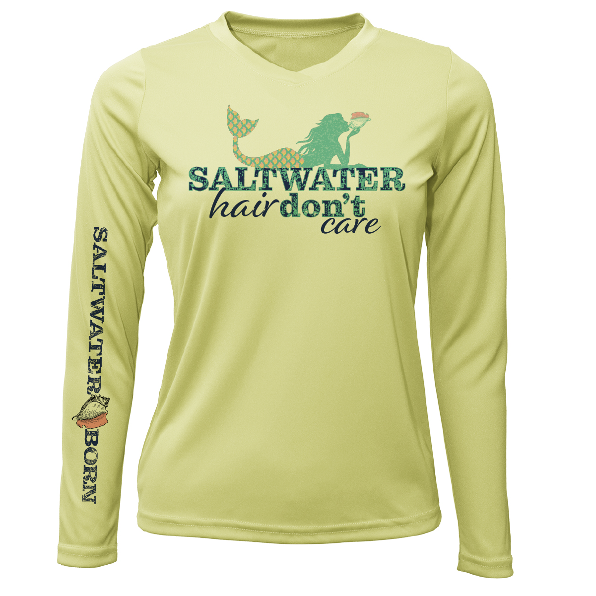 Saltwater Born St. Pete Beach, FL "Saltwater Hair Don't Care" Long Sleeve UPF 50+ Dry-Fit Shirt