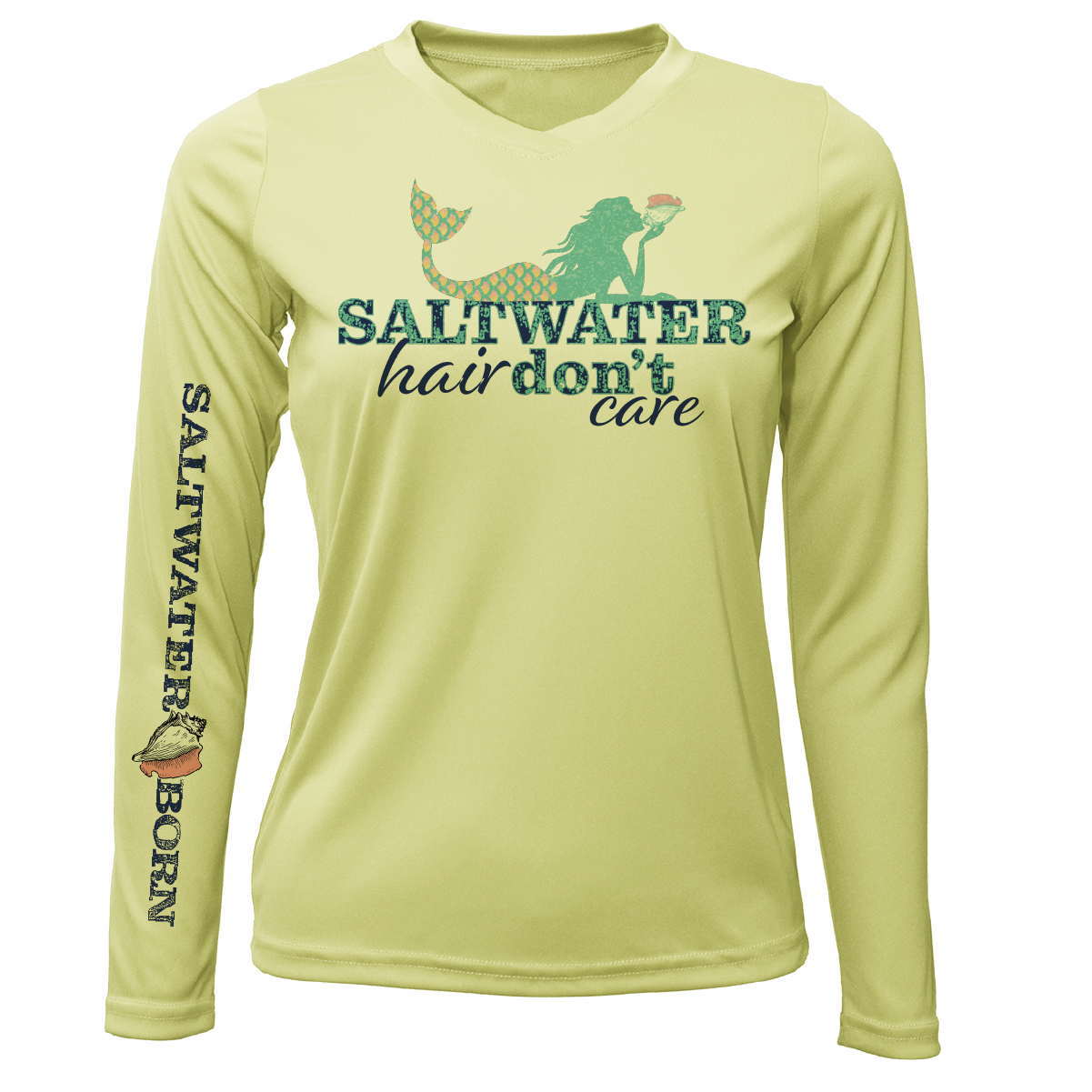 Saltwater Born St. Petersburg, FL "Saltwater Hair Don't Care" Long Sleeve UPF 50+ Dry-Fit Shirt