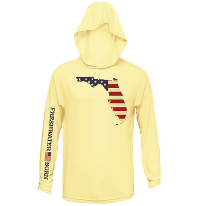 Saltwater Born State of Florida USA Freshwater Born Men's Long Sleeve UPF 50+ Dry-Fit Hoodie