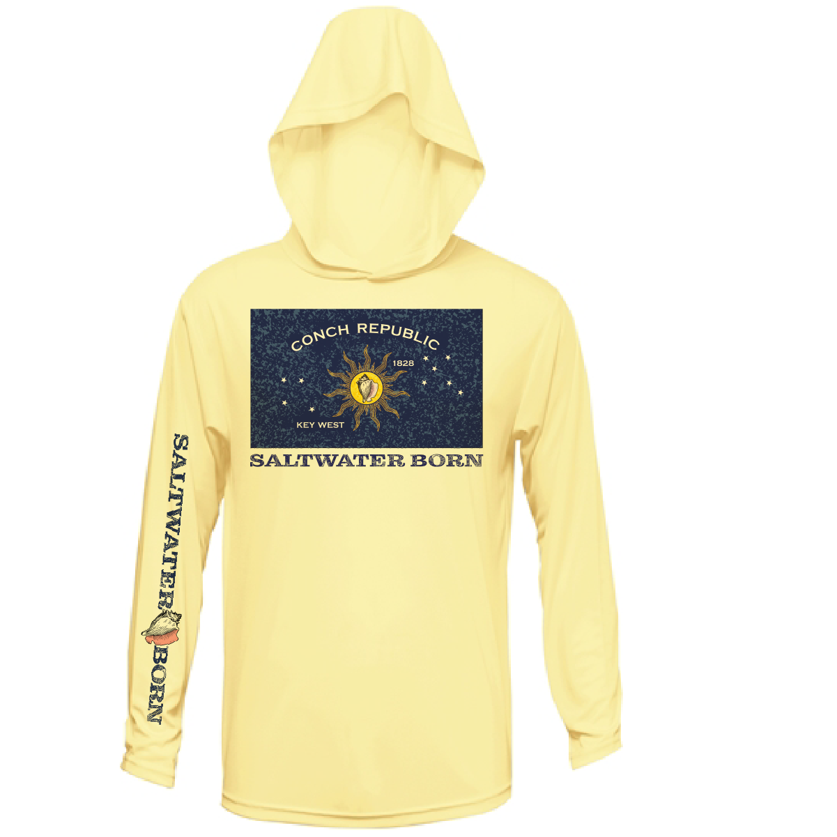 Saltwater Born Conch Republic Long Sleeve UPF 50+ Dry-Fit Hoodie