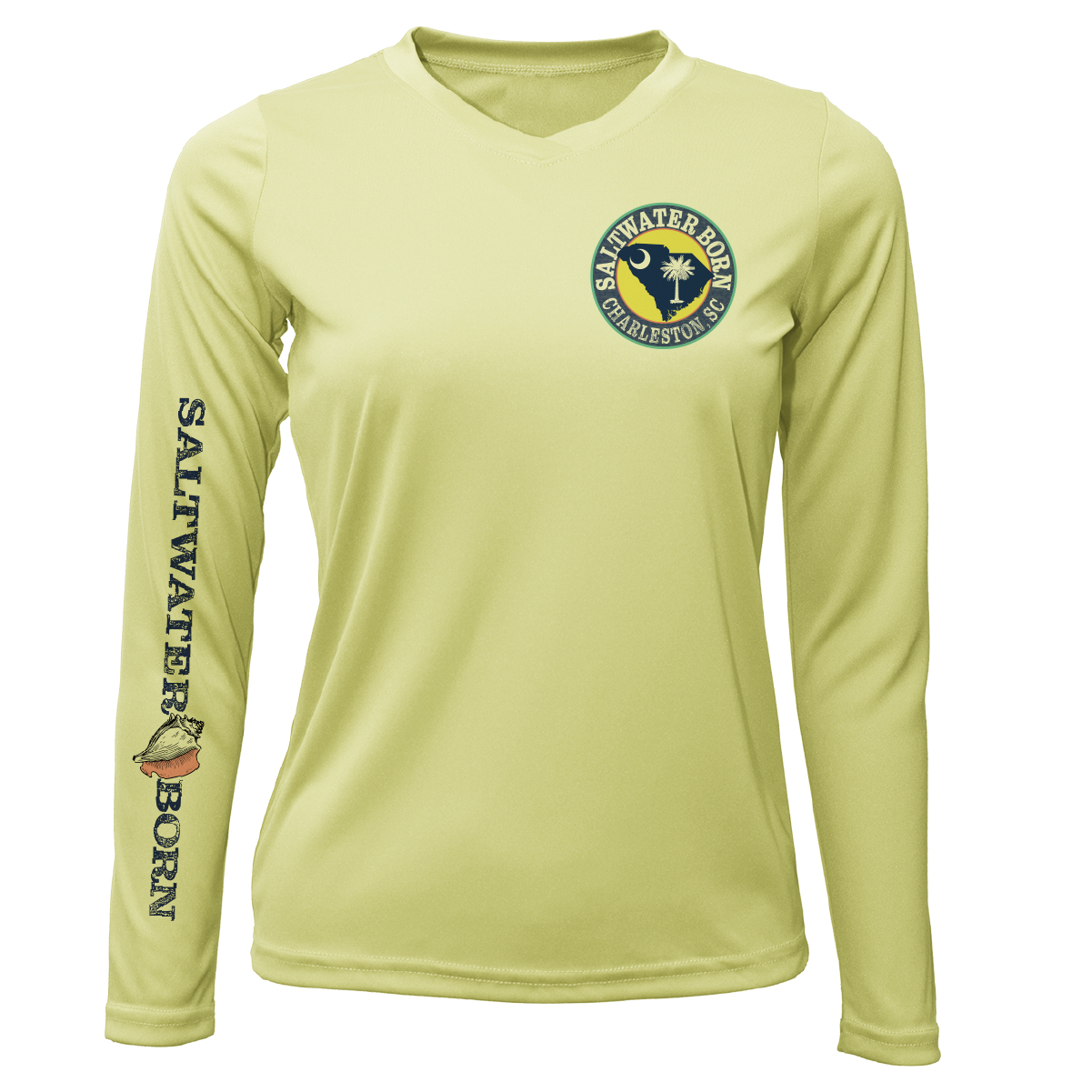 Saltwater Born Charleston, SC Kraken State Logo Women's Long Sleeve UPF 50 + Dry-Fit Shirt