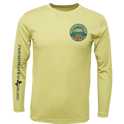 Saltwater Born Lake Travis Freshwater Born State of Texas Men's Long Sleeve UPF 50+ Dry-Fit Shirt