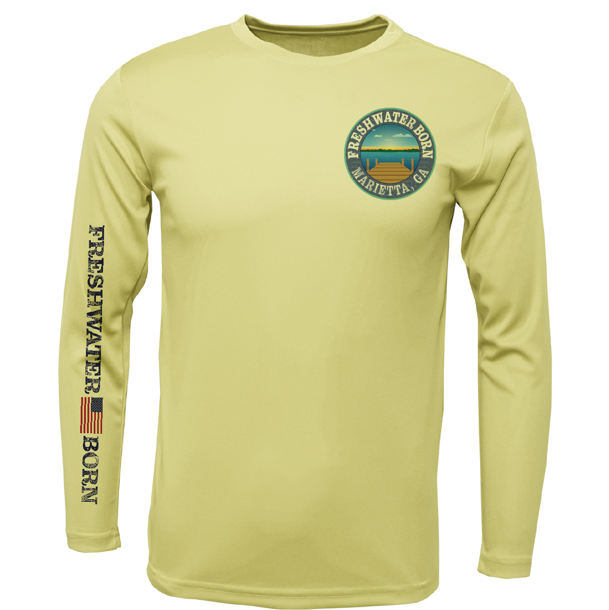 Saltwater Born Marietta, GA Freshwater Born Kraken Men's Long Sleeve UPF 50+ Dry-Fit Shirt