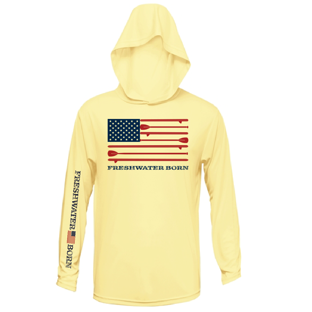 Saltwater Born Michigan Freshwater Born SUP Flag Women's Long Sleeve UPF 50+ Dry-Fit Hoodie