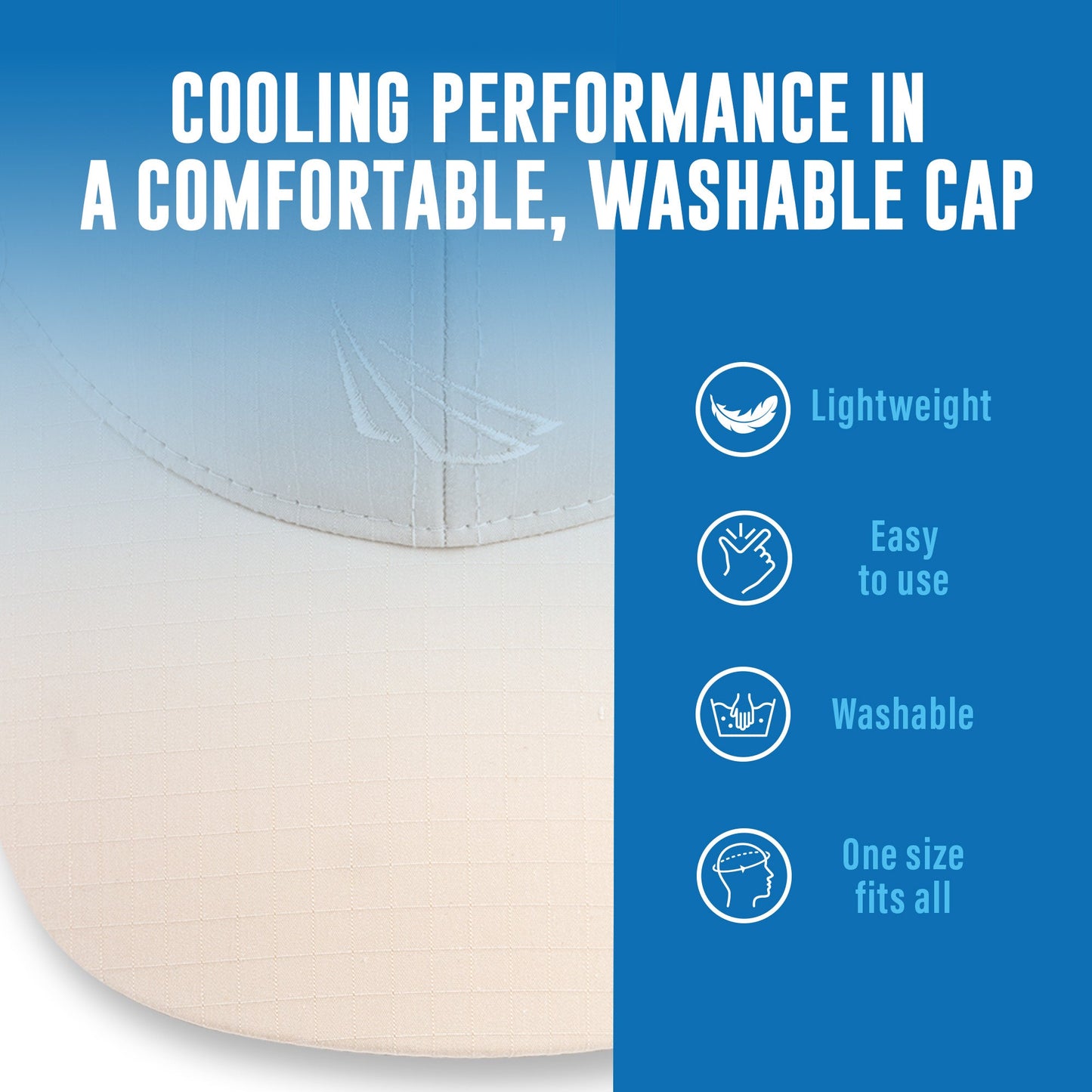 Panther Vision POWERCAP ICE Cooling Baseball Hat – Instant Cooling Relief with Reusable Ice Packs, UPF 50 UV Sun Protection, Lightweight & Breathable for Hot Weather