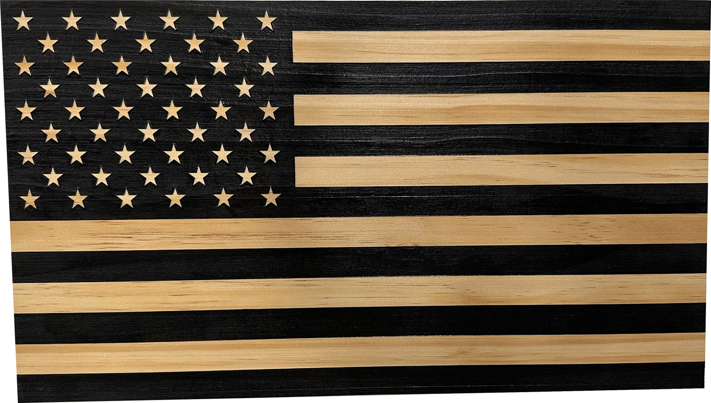 Bellewood Designs - American Flag Decorative & Secure Wall-Mounted Gun Cabinet (Carbon Gray)