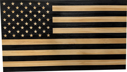 Bellewood Designs - American Flag Decorative & Secure Wall-Mounted Gun Cabinet (Carbon Gray)