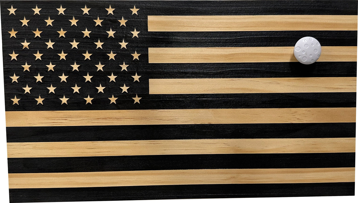 Bellewood Designs - American Flag Decorative & Secure Wall-Mounted Gun Cabinet (Carbon Gray)