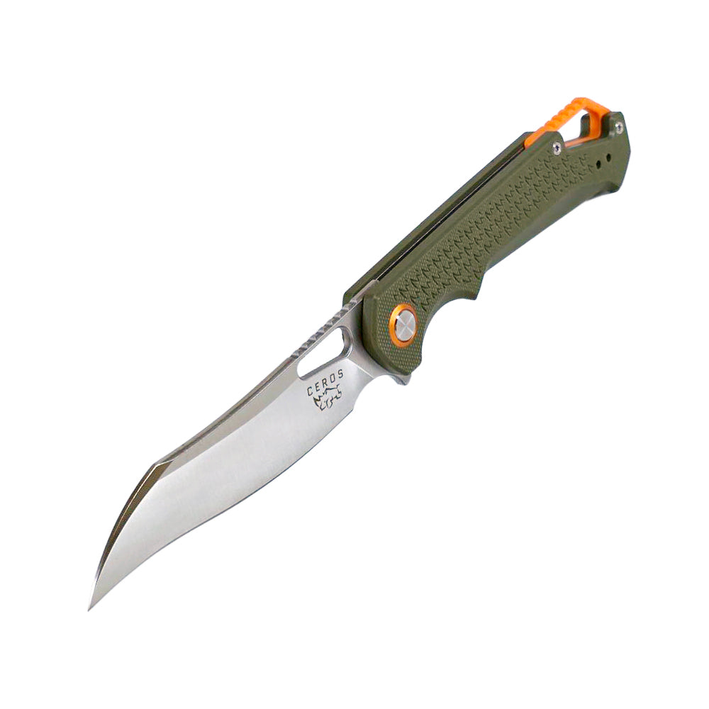 MUCITUP MUCTAC Ceros - Folding EDC | D2 Steel | OD Green G10 Handle | Liner Lock Design