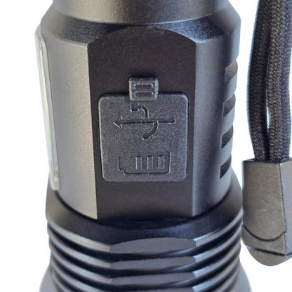 MUCITUP Muctac CHARGE Flashlight, 5000+ LMS, Zoomable, LED, USB, IP65, Aluminum Alloy