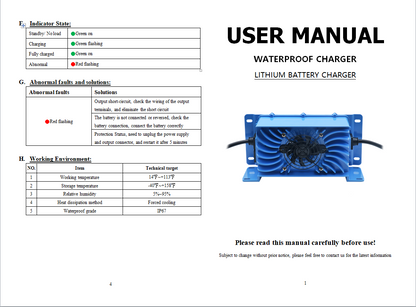 PowerHouse 24V 15A AC Waterproof Onboard Charger