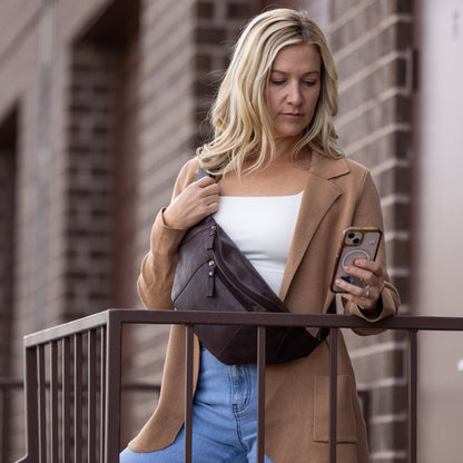 Concealed Carry Charlie Magnetic Leather Sling by Lady Conceal