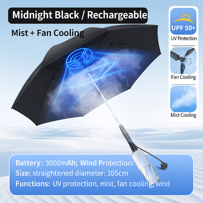 LITEGUEST Multifunction Fan Umbrella Cooling UV Protection Windproof