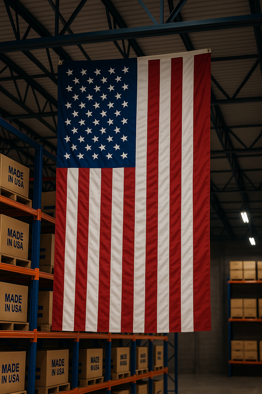 Flagman of America Double Sided American Flag for Vertical Viewing *Made in USA*