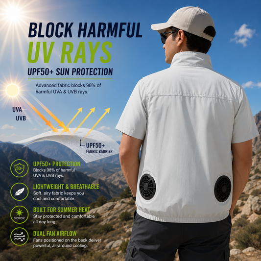 LITEGUEST Cooling Fan Vest Lightweight UPF50 for Outdoor Gear