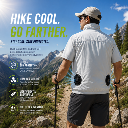LITEGUEST Cooling Fan Vest Lightweight UPF50 for Outdoor Gear