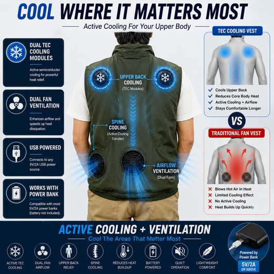 LITEGUEST High-Tech Cooling Vest with TEC Modules & Turbo Fans
