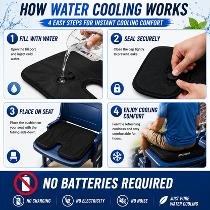 LITEGUEST Water Cooling Gel Seat Cushion Portable U-Shaped Pad