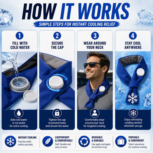 LITEGUEST Summer Water Cooling Neck Wrap – Instant Relief from Heat