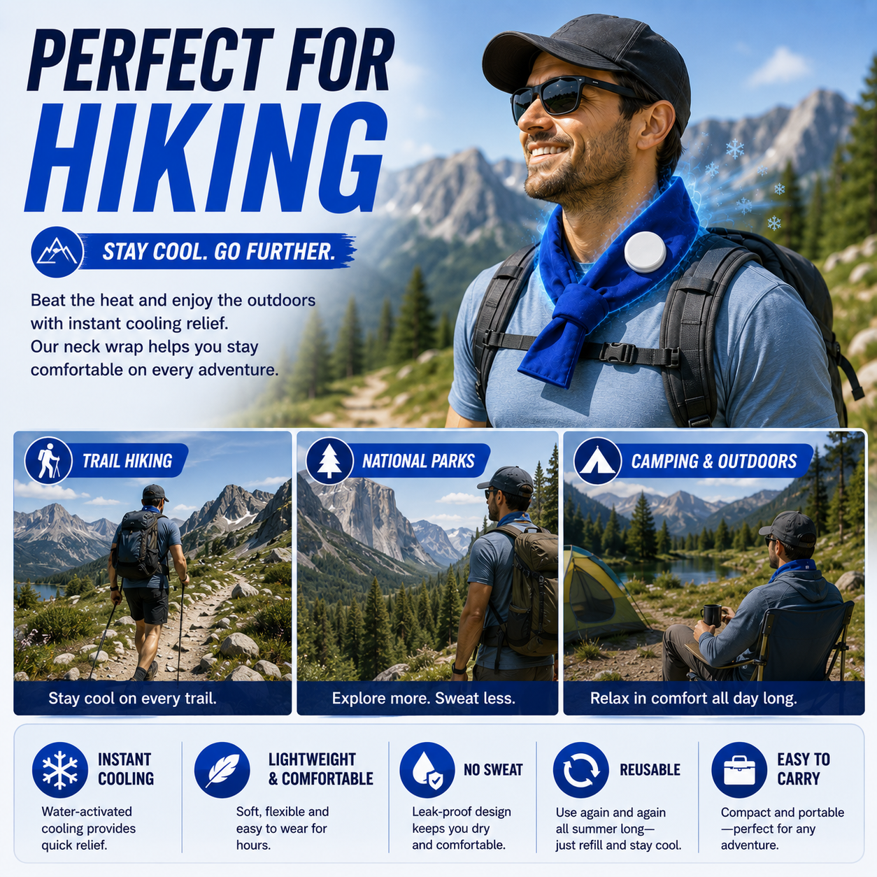 LITEGUEST Summer Water Cooling Neck Wrap – Instant Relief from Heat