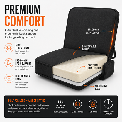 LITEGUEST USB Heated Stadium Seat Cushion Foldable Portable Chair Pad