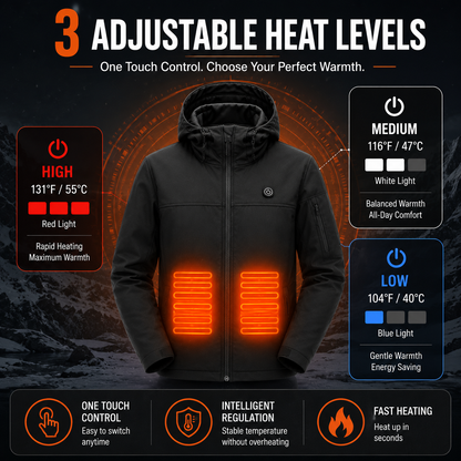 LITEGUEST Softshell 10-Zone Heated Jacket Waterproof for Winter