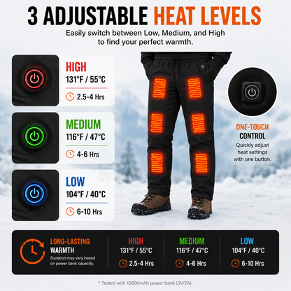 LITEGUEST Smart Heated Pants Fast Heating Windproof Warm for Winter