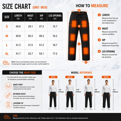 LITEGUEST Smart Heated Pants Fast Heating Windproof Warm for Winter
