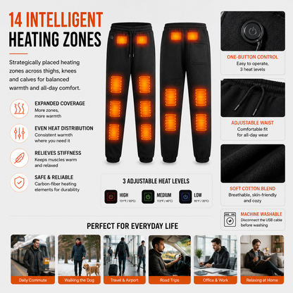 LITEGUEST 14-Zone USB Heated Pants – Winter Outdoor Heated Pants