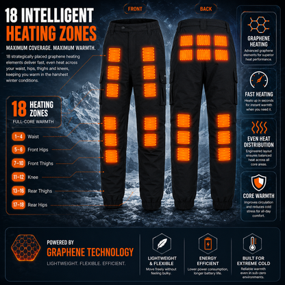LITEGUEST 18-Zone Heated Pants Multi-Pocket Winter Outdoor Wear