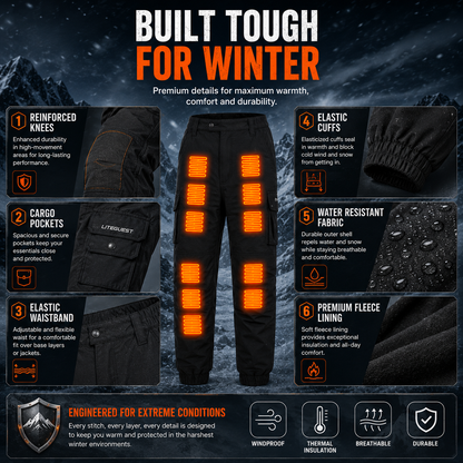 LITEGUEST 18-Zone Heated Pants Multi-Pocket Winter Outdoor Wear