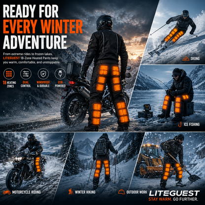 LITEGUEST 18-Zone Heated Pants Multi-Pocket Winter Outdoor Wear