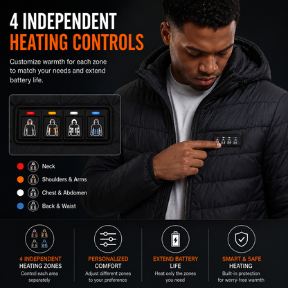 LITEGUEST 27-Zone Smart Heated Down Jacket – Urban Winter Warmth